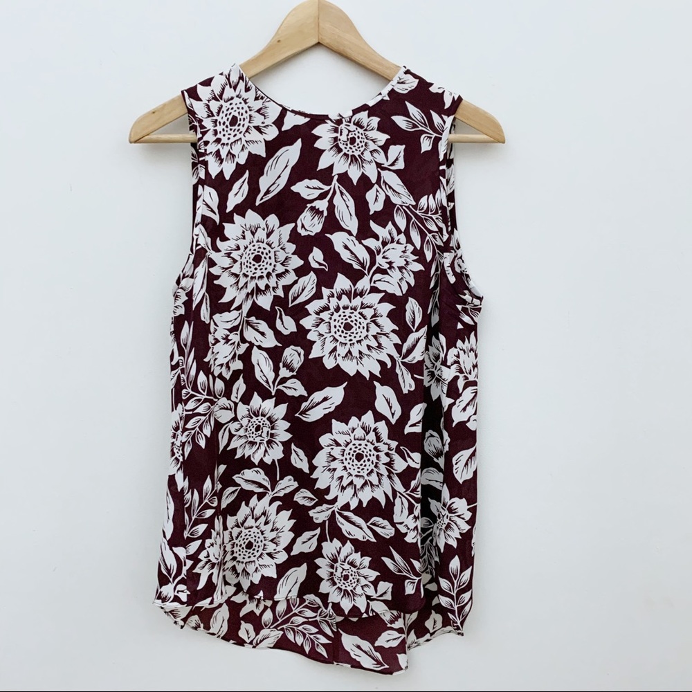 Theory Silk Floral Sleeveless Blouse - Picture 1 of 7